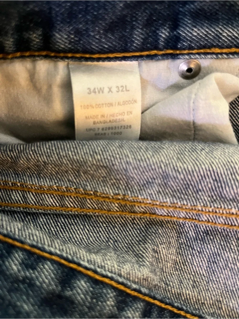 Basic Editions Mens Jeans 34x32 Blue Denim Regular Straight Leg 100% Cotton Vtg
